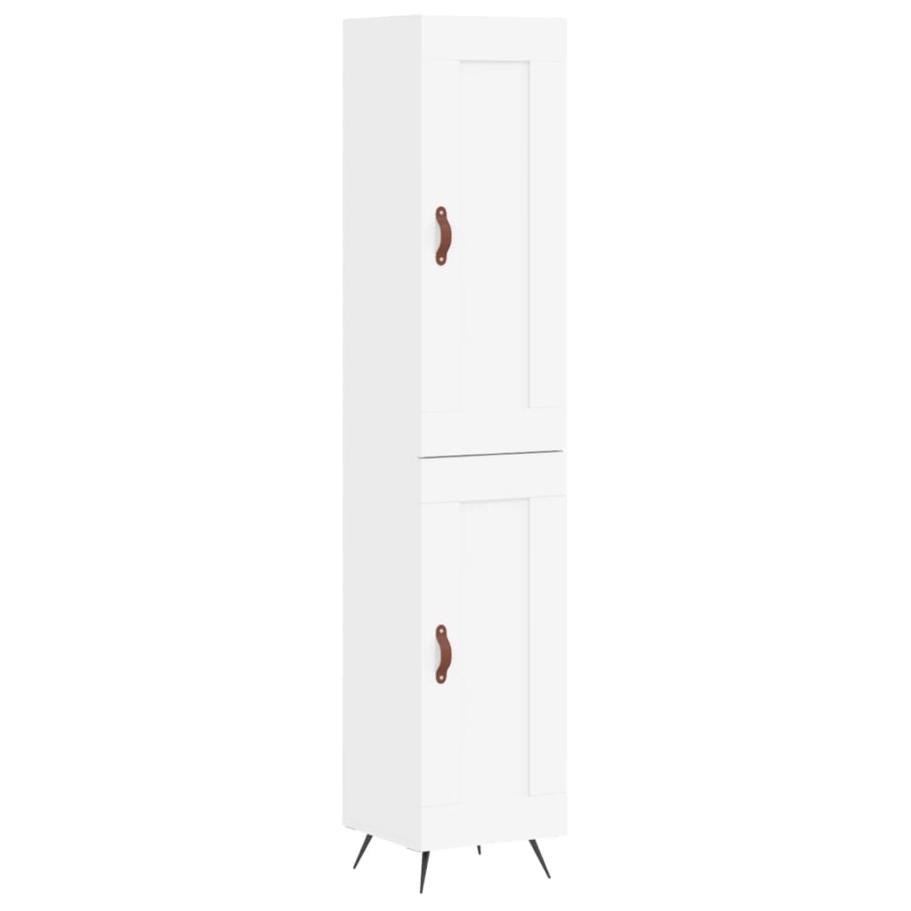 Hoge Kast 34,5X34X180 Cm Bewerkt Hout Wit