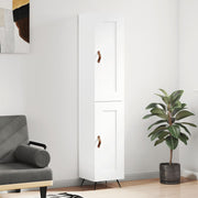 Hoge kast 34,5x34x180 cm wit bewerkt hout