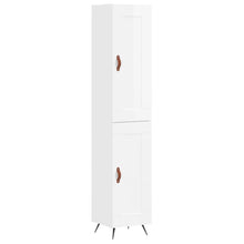 Hoge Kast 34,5X34X180 Cm Bewerkt Hout Hoogglans Wit