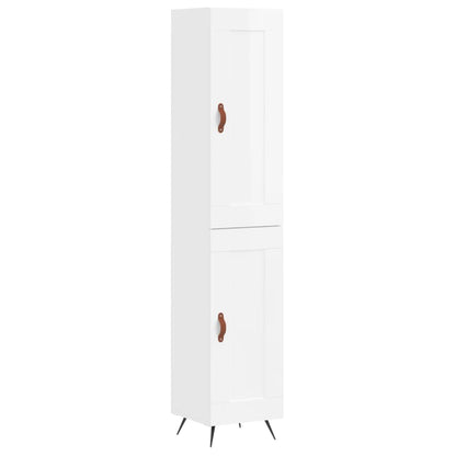 Hoge Kast 34,5X34X180 Cm Bewerkt Hout Hoogglans Wit