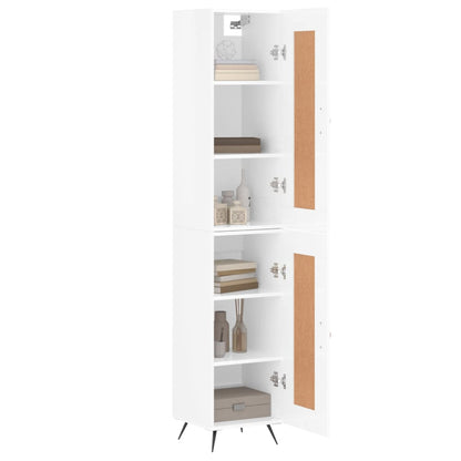 Hoge Kast 34,5X34X180 Cm Bewerkt Hout Hoogglans Wit