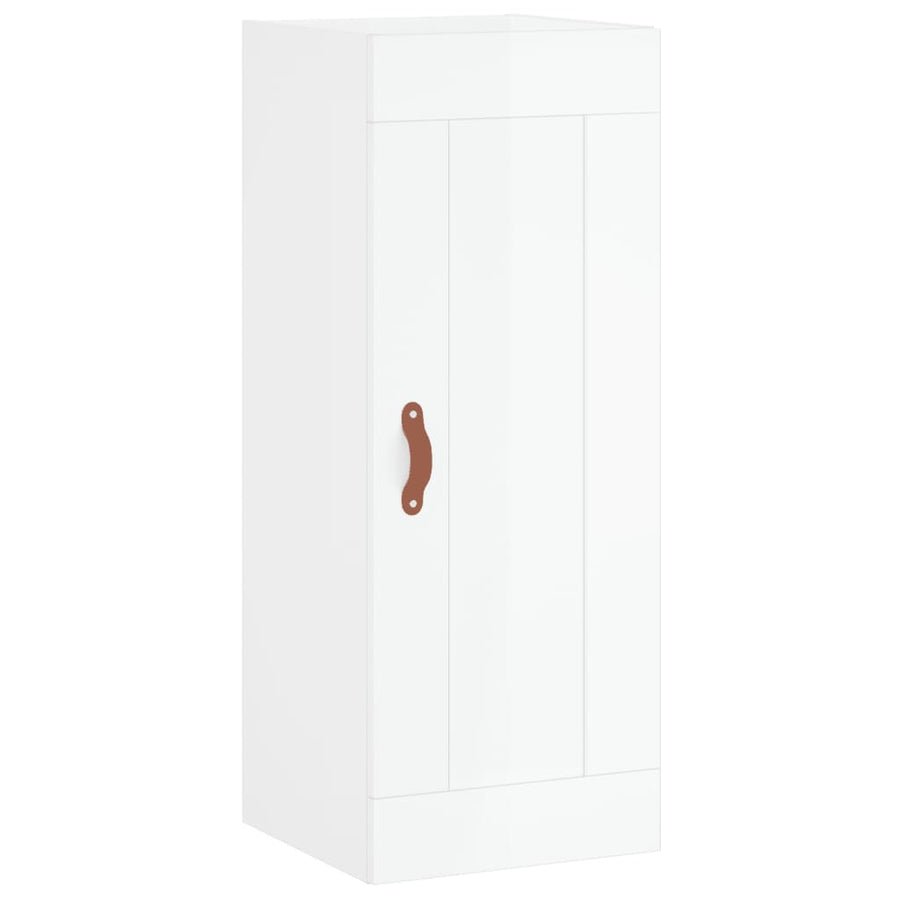 Hoge Kast 34,5X34X180 Cm Bewerkt Hout Hoogglans Wit
