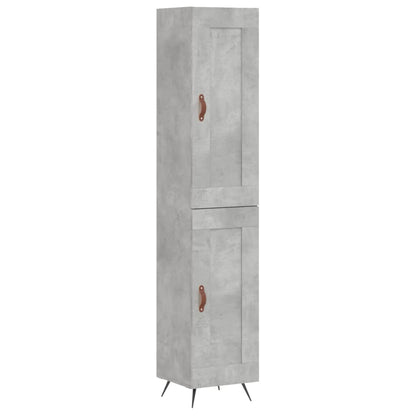 Hoge Kast 34,5X34X180 Cm Bewerkt Hout Betongrijs