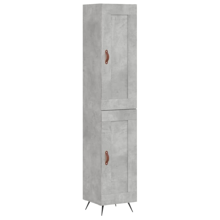 Hoge Kast 34,5X34X180 Cm Bewerkt Hout Betongrijs