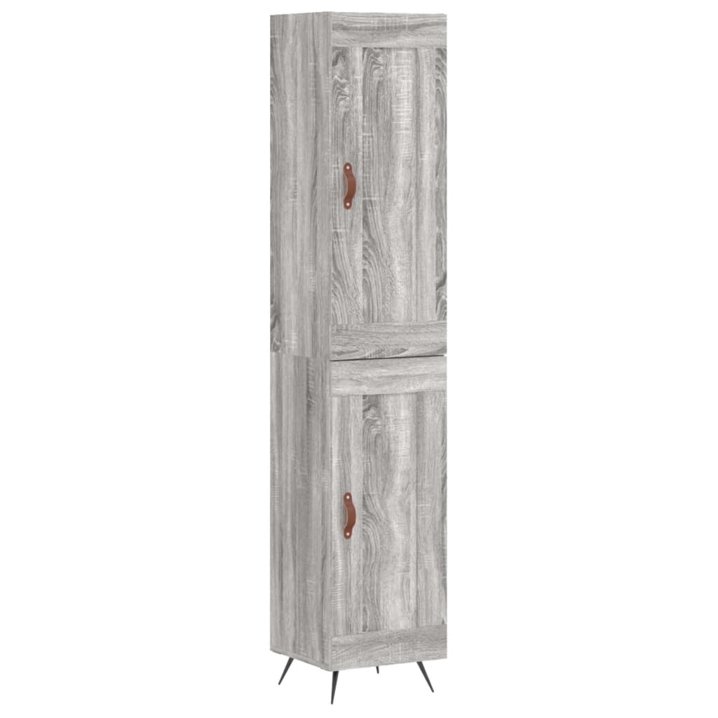 Hoge Kast 34,5X34X180 Cm Bewerkt Hout Grijs Sonoma Eikenkleurig