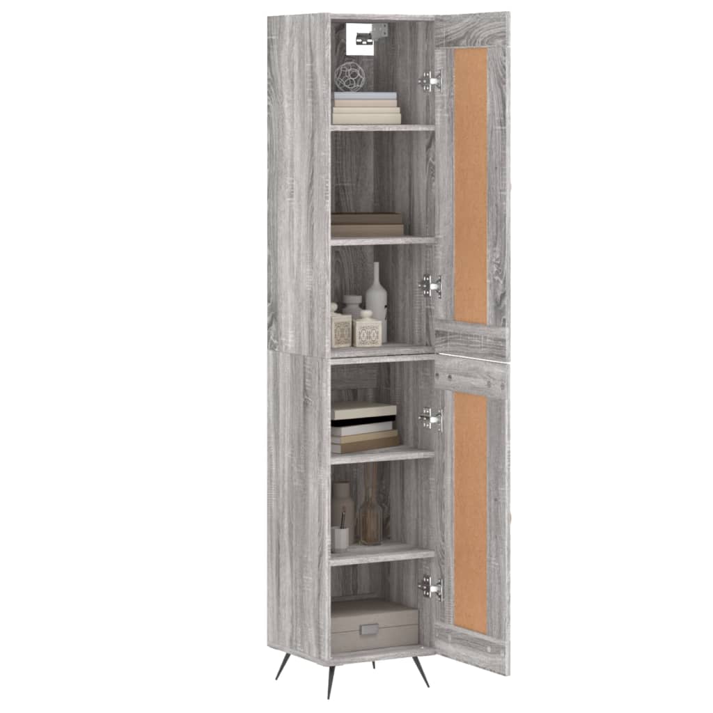 Hoge Kast 34,5X34X180 Cm Bewerkt Hout Grijs Sonoma Eikenkleurig
