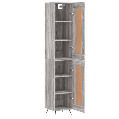 Hoge Kast 34,5X34X180 Cm Bewerkt Hout Grijs Sonoma Eikenkleurig