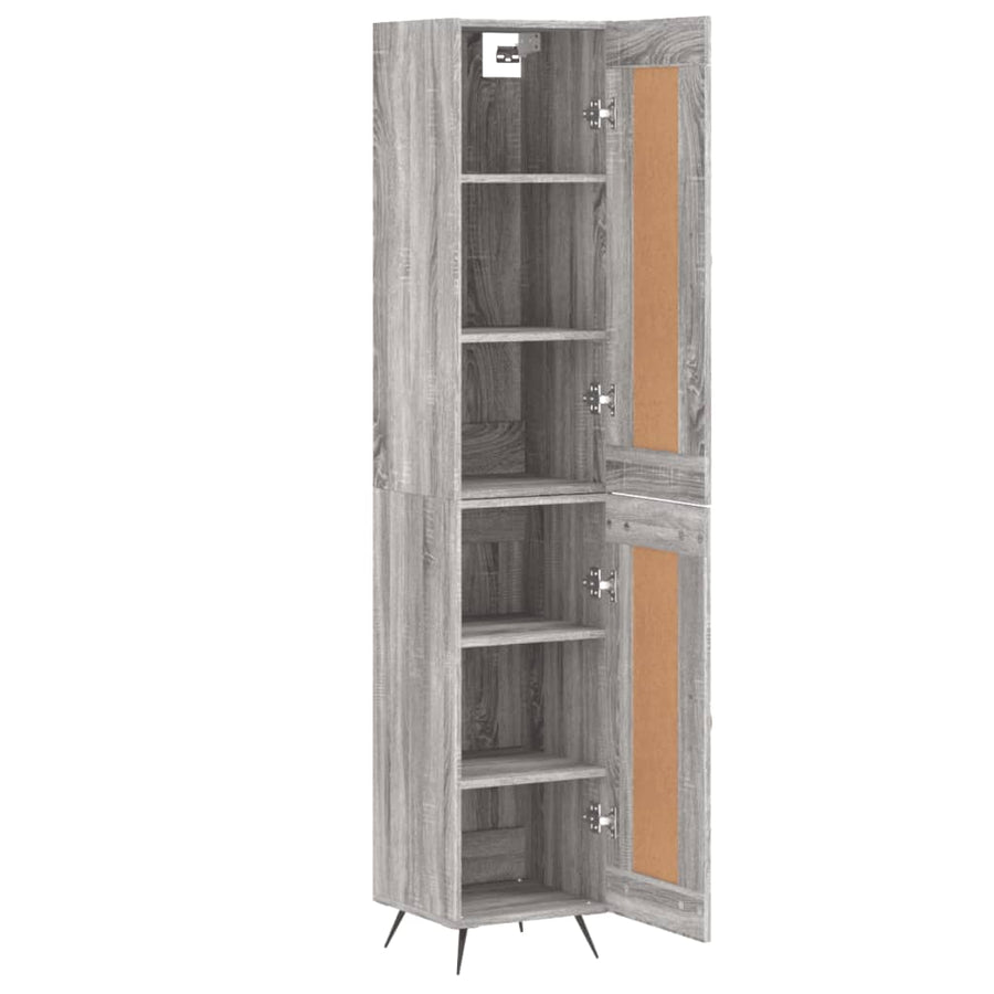 Hoge Kast 34,5X34X180 Cm Bewerkt Hout Grijs Sonoma Eikenkleurig