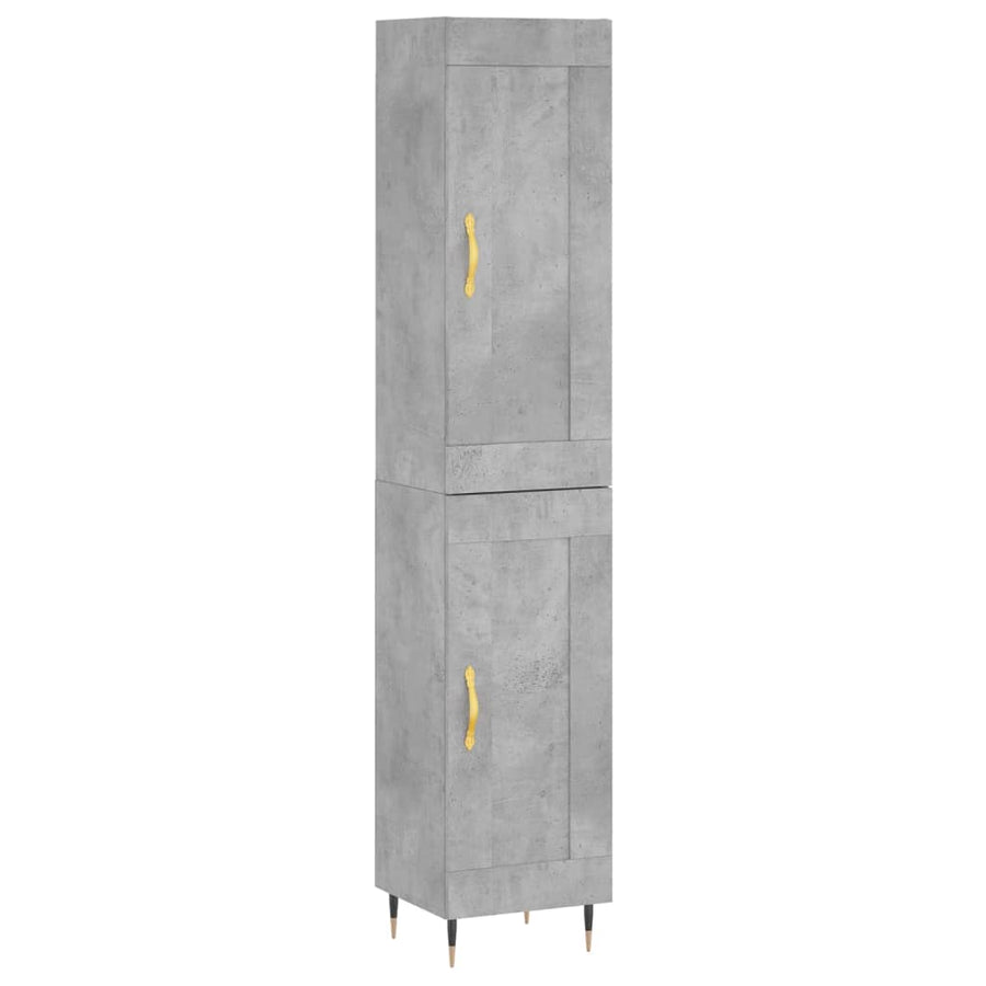 Hoge Kast 34,5X34X180 Cm Bewerkt Hout Betongrijs