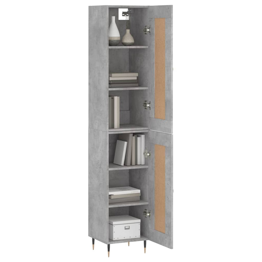 Hoge Kast 34,5X34X180 Cm Bewerkt Hout Betongrijs