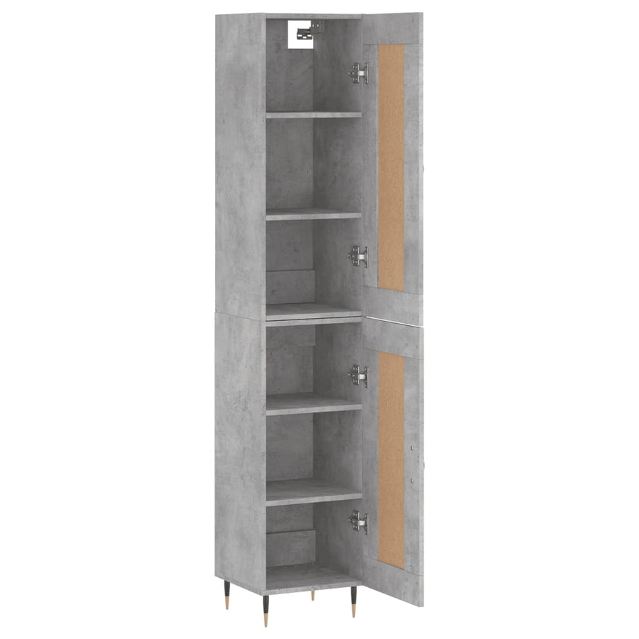 Hoge Kast 34,5X34X180 Cm Bewerkt Hout Betongrijs
