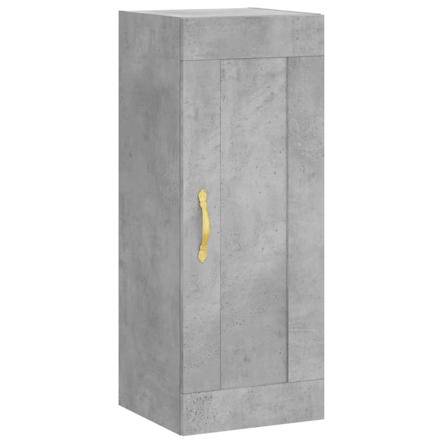 Hoge Kast 34,5X34X180 Cm Bewerkt Hout Betongrijs