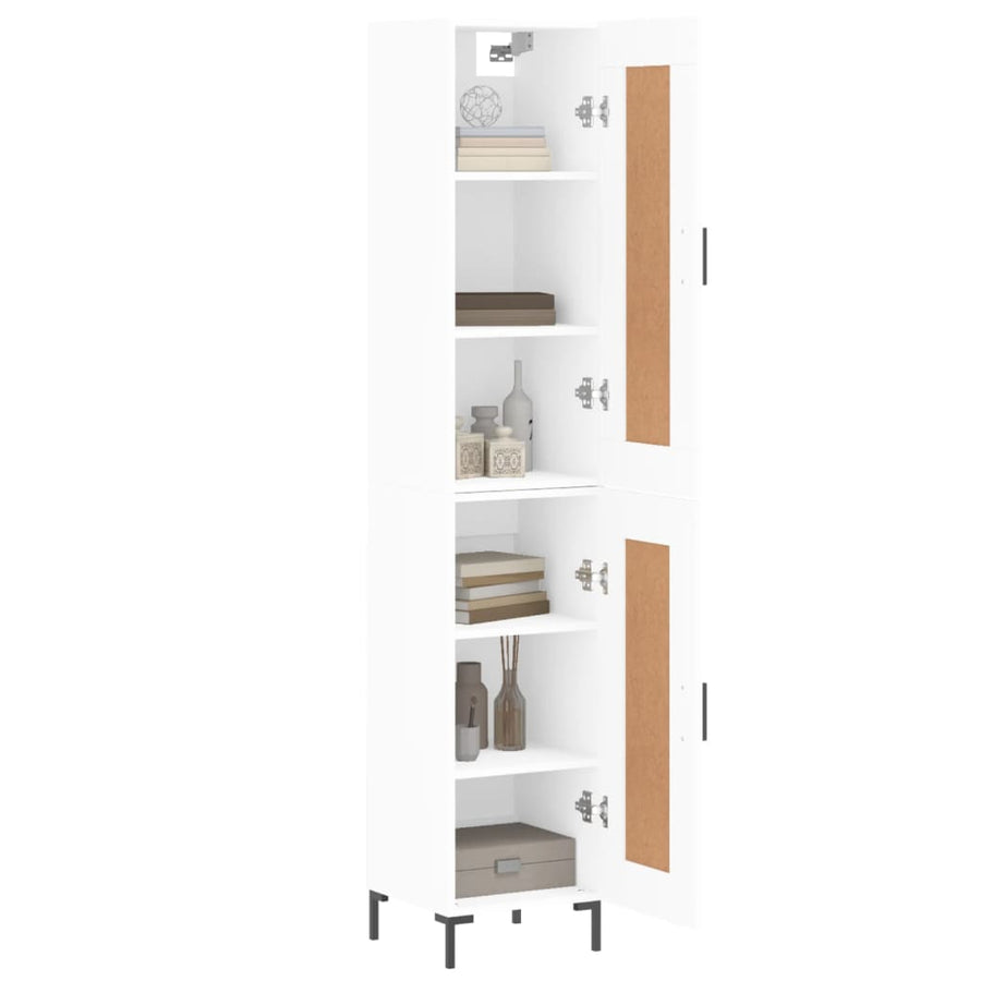 Hoge Kast 34,5X34X180 Cm Bewerkt Hout Wit