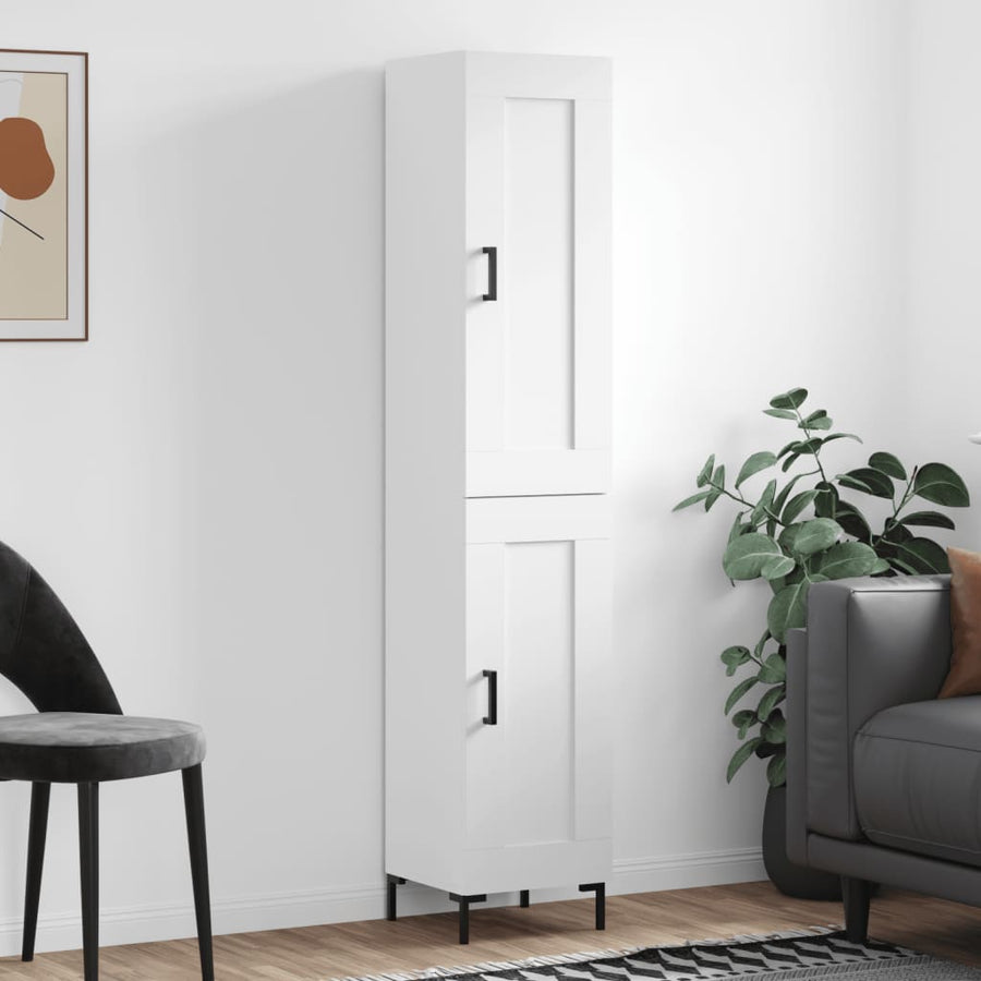 Hoge Kast 34,5X34X180 Cm Bewerkt Hout Wit