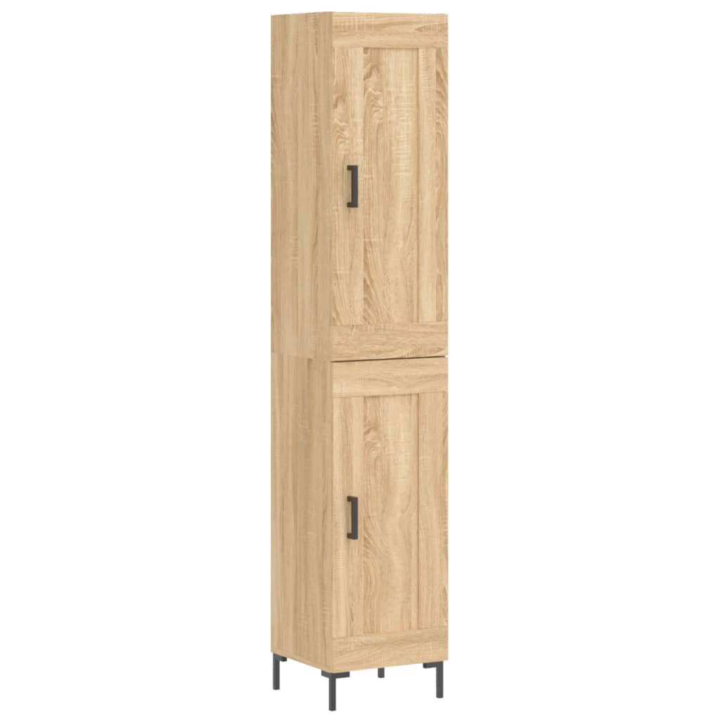 Hoge Kast 34,5X34X180 Cm Bewerkt Hout Kleurig Sonoma eiken