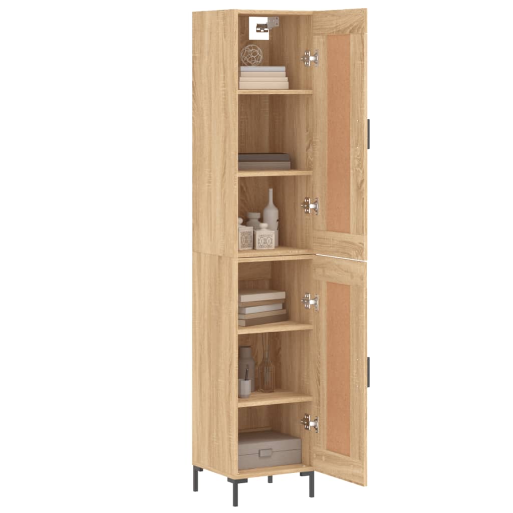 Hoge Kast 34,5X34X180 Cm Bewerkt Hout Kleurig Sonoma eiken