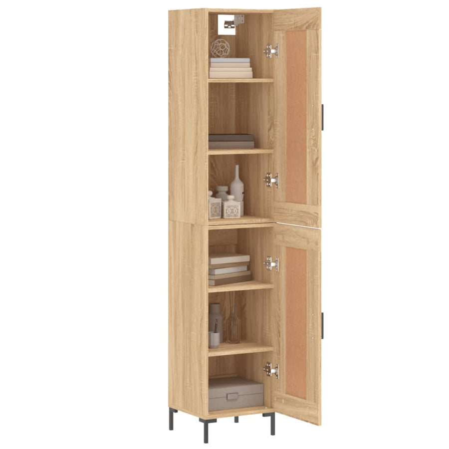Hoge Kast 34,5X34X180 Cm Bewerkt Hout Kleurig Sonoma eiken