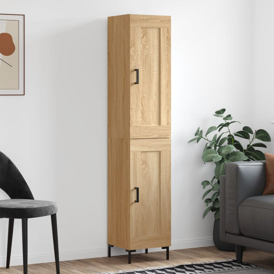 Hoge Kast 34,5X34X180 Cm Bewerkt Hout Kleurig Sonoma eiken