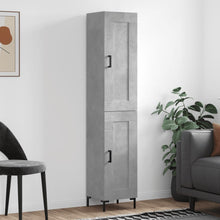 Hoge kast 34,5x34x180 cm bewerkt hout betongrijs