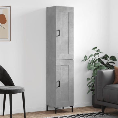 Hoge kast 34,5x34x180 cm bewerkt hout betongrijs