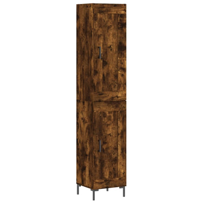 Hoge Kast 34,5X34X180 Cm Bewerkt Hout Gerookt Eikenkleurig