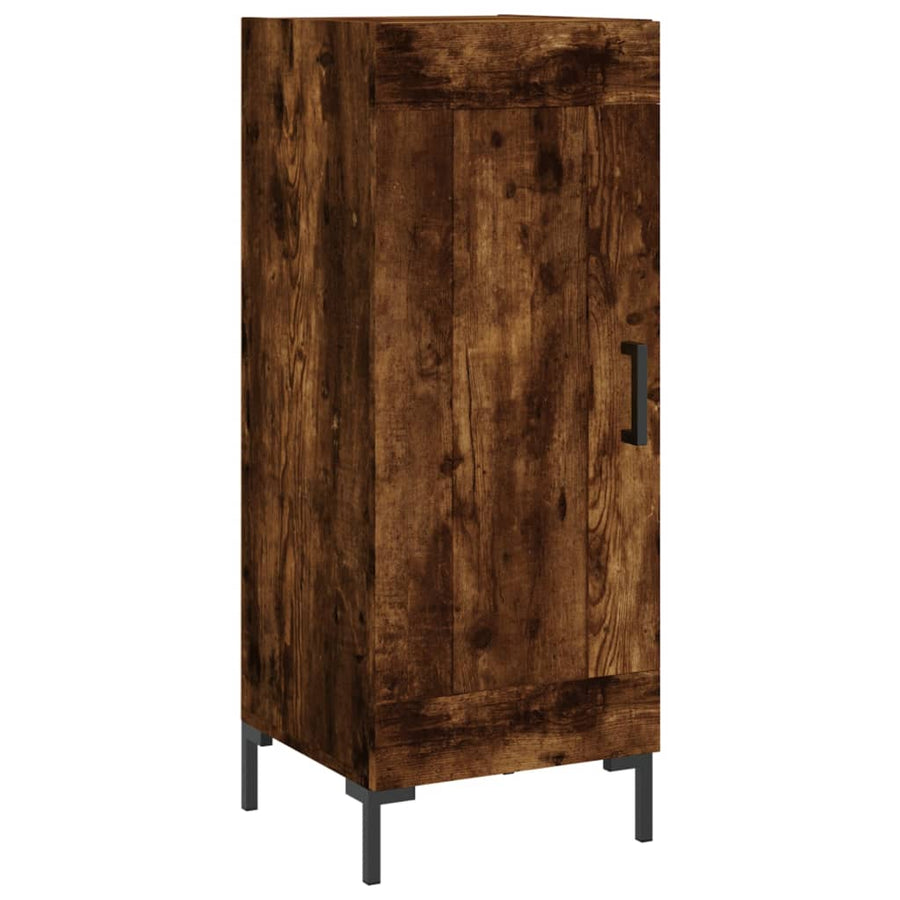 Hoge Kast 34,5X34X180 Cm Bewerkt Hout Gerookt Eikenkleurig