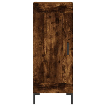 Hoge Kast 34,5X34X180 Cm Bewerkt Hout Gerookt Eikenkleurig