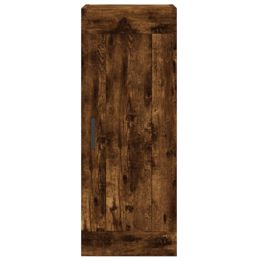 Hoge Kast 34,5X34X180 Cm Bewerkt Hout Gerookt Eikenkleurig