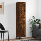 Hoge kast 34,5x34x180 cm bewerkt hout gerookt eiken