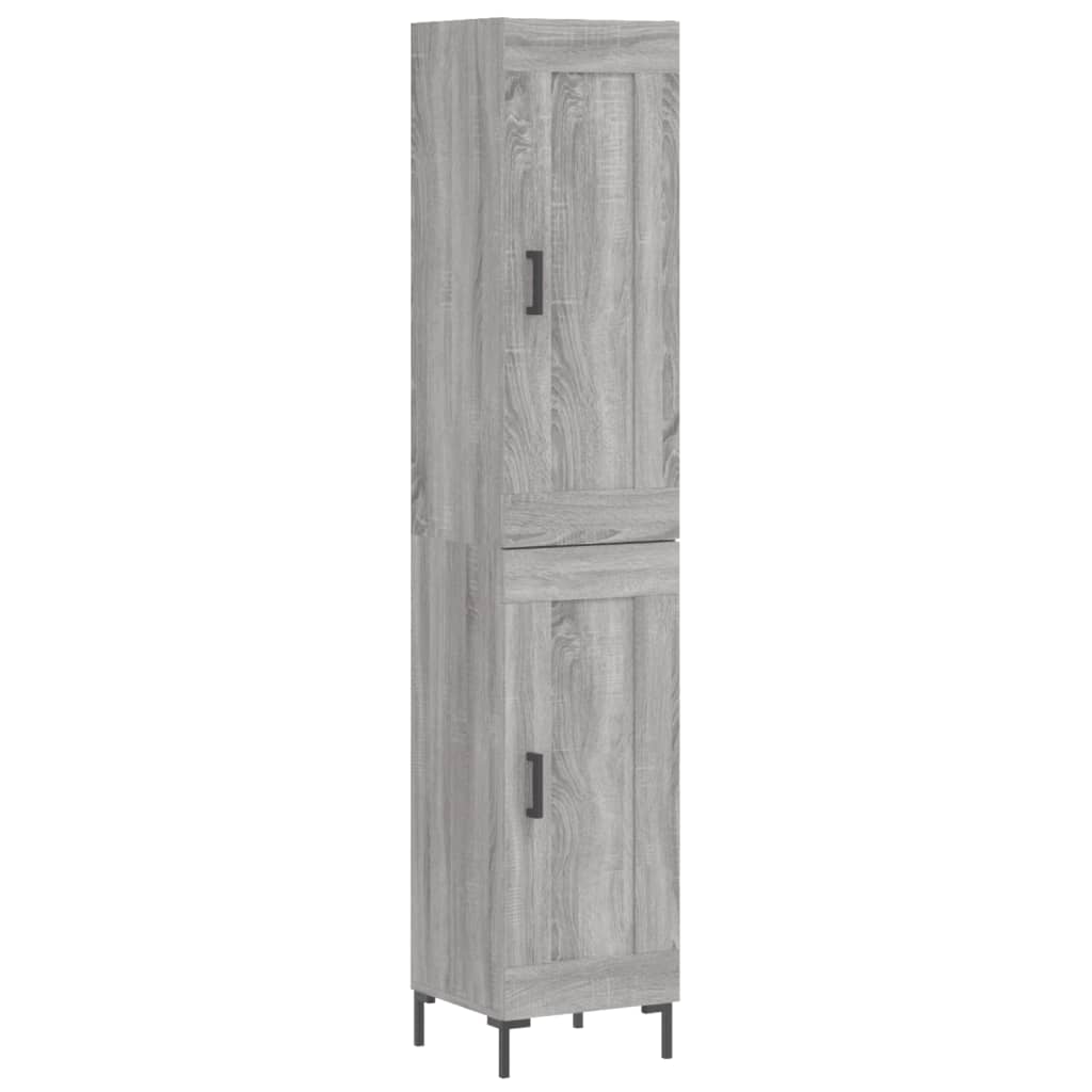 Hoge Kast 34,5X34X180 Cm Bewerkt Hout Eikenkleurig Grijs sonoma