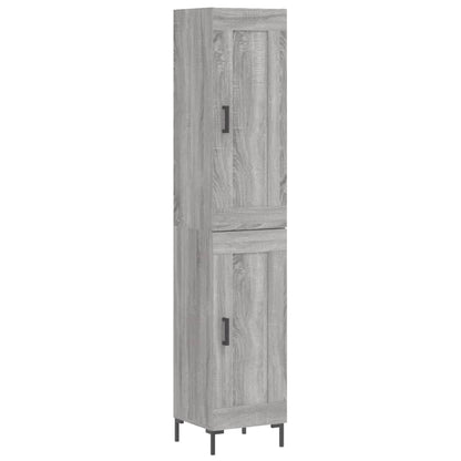 Hoge Kast 34,5X34X180 Cm Bewerkt Hout Eikenkleurig Grijs sonoma