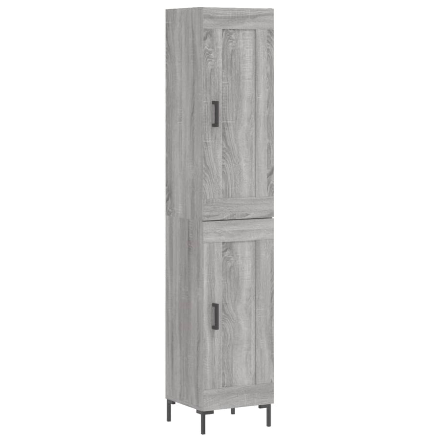 Hoge Kast 34,5X34X180 Cm Bewerkt Hout Eikenkleurig Grijs sonoma