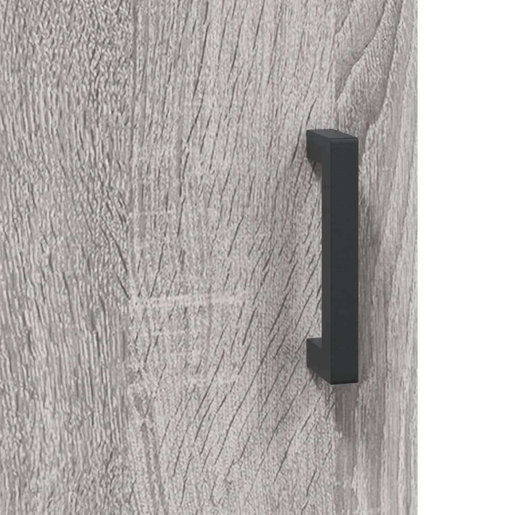 Hoge Kast 34,5X34X180 Cm Bewerkt Hout Eikenkleurig Grijs sonoma