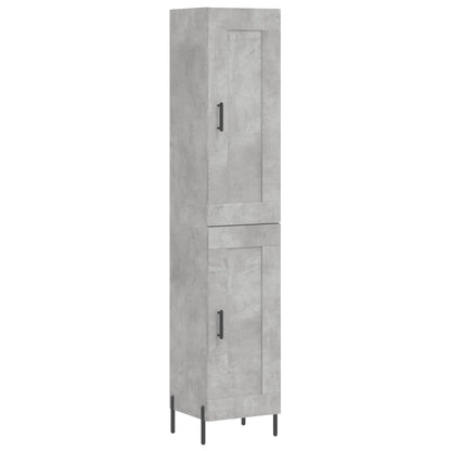 Hoge Kast 34,5X34X180 Cm Bewerkt Hout Betongrijs