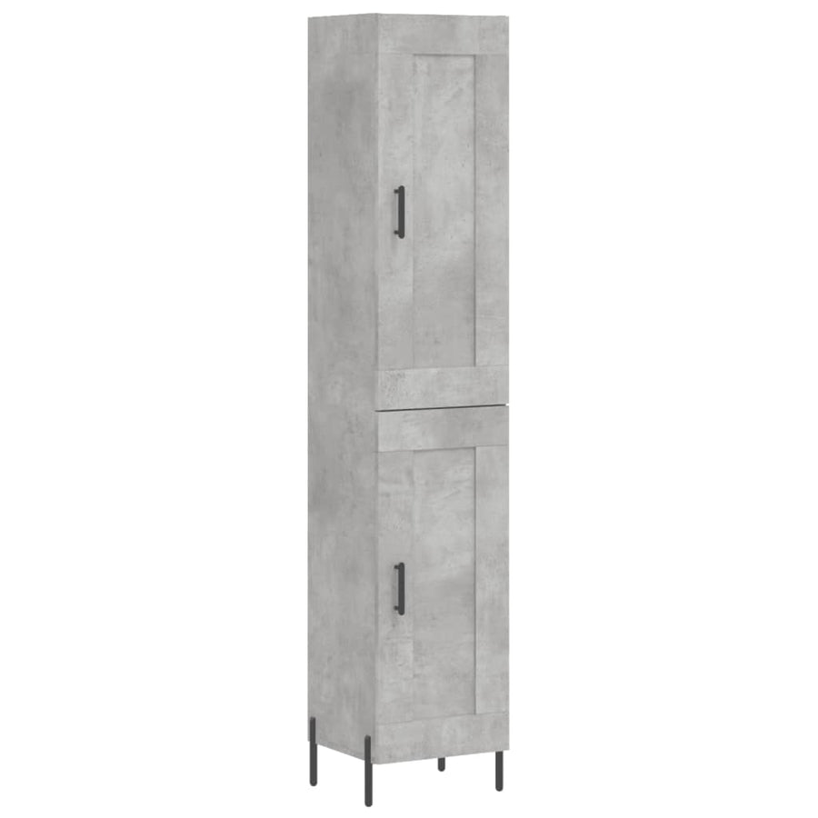 Hoge Kast 34,5X34X180 Cm Bewerkt Hout Betongrijs