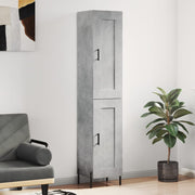 Hoge kast 34,5x34x180 cm bewerkt hout betongrijs