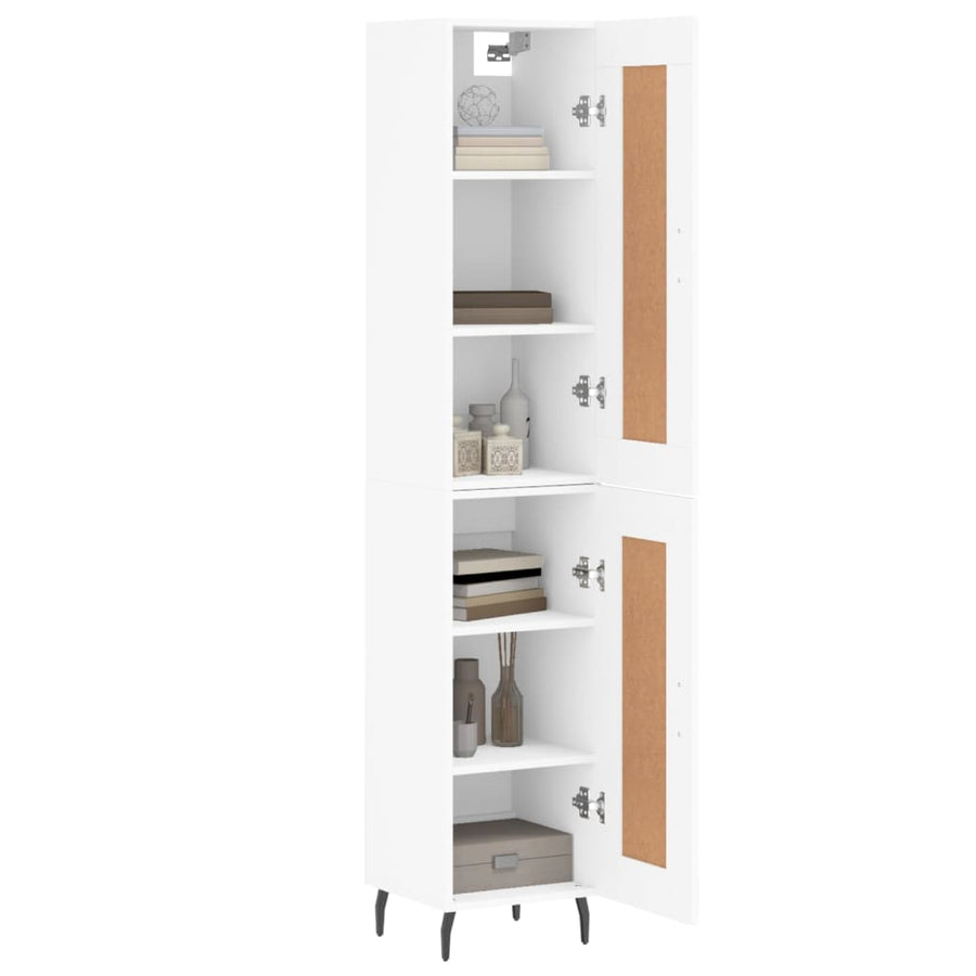Hoge Kast 34,5X34X180 Cm Bewerkt Hout Wit