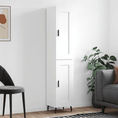 Hoge Kast 34,5X34X180 Cm Bewerkt Hout Wit