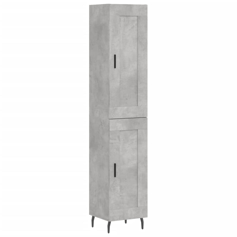 Hoge Kast 34,5X34X180 Cm Bewerkt Hout Betongrijs