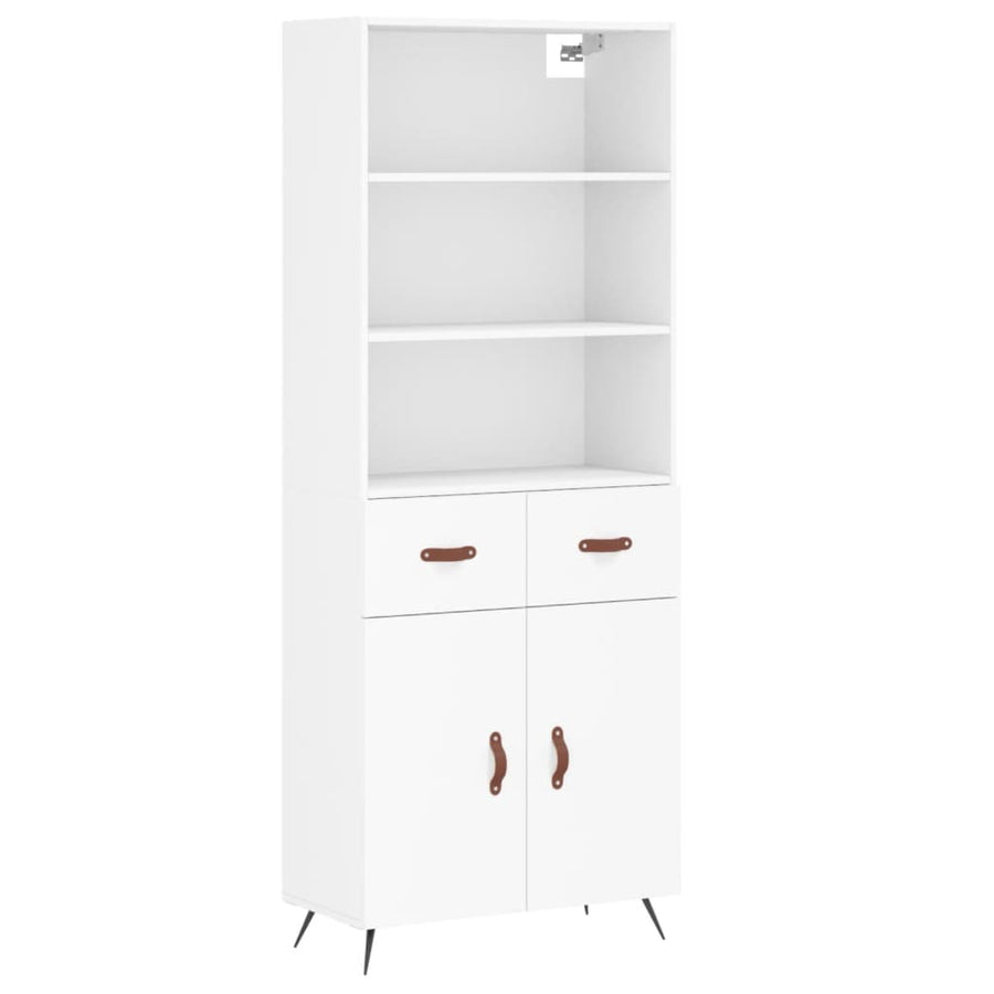 Hoge Kast 69,5X34X180 Cm Bewerkt Hout Wit
