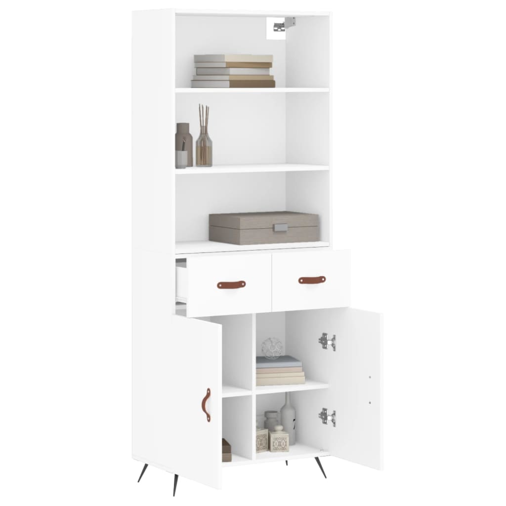 Hoge Kast 69,5X34X180 Cm Bewerkt Hout Wit