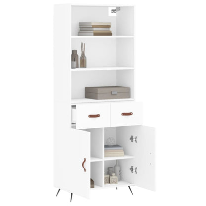 Hoge Kast 69,5X34X180 Cm Bewerkt Hout Wit