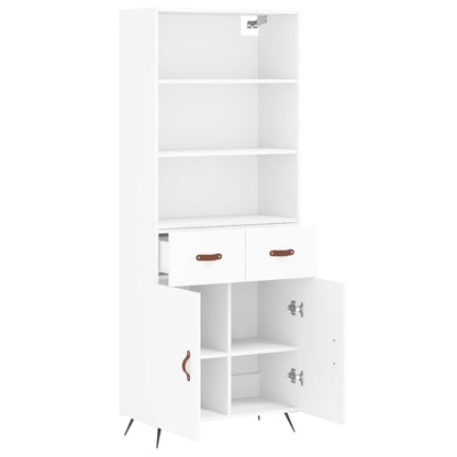 Hoge Kast 69,5X34X180 Cm Bewerkt Hout Wit