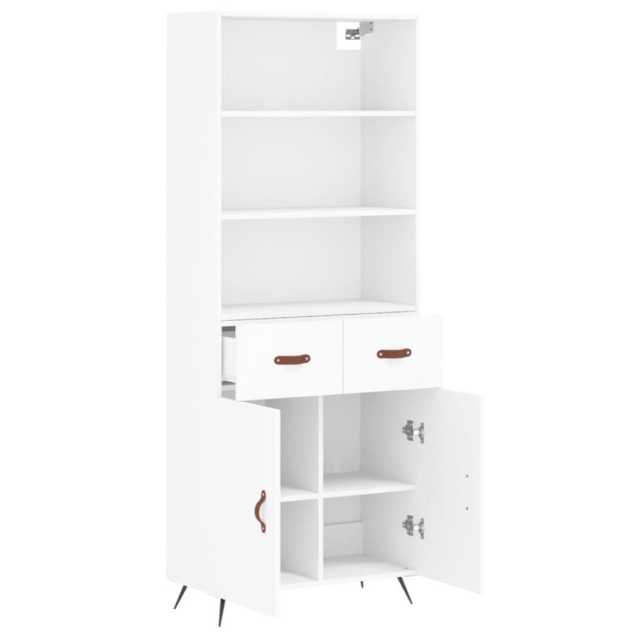 Hoge Kast 69,5X34X180 Cm Bewerkt Hout Wit