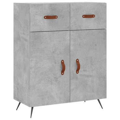 Hoge Kast 69,5X34X180 Cm Bewerkt Hout Betongrijs