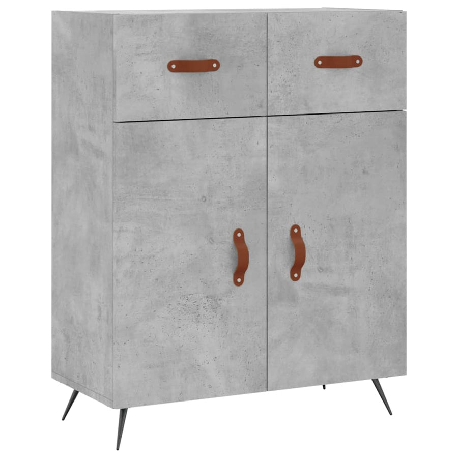 Hoge Kast 69,5X34X180 Cm Bewerkt Hout Betongrijs
