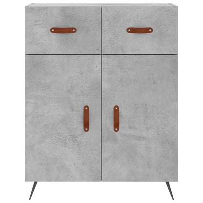 Hoge Kast 69,5X34X180 Cm Bewerkt Hout Betongrijs