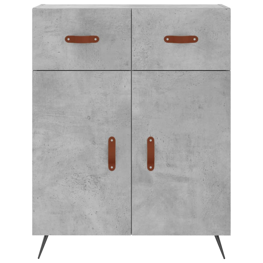 Hoge Kast 69,5X34X180 Cm Bewerkt Hout Betongrijs