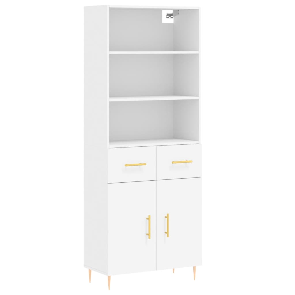 Hoge Kast 69,5X34X180 Cm Bewerkt Hout Wit