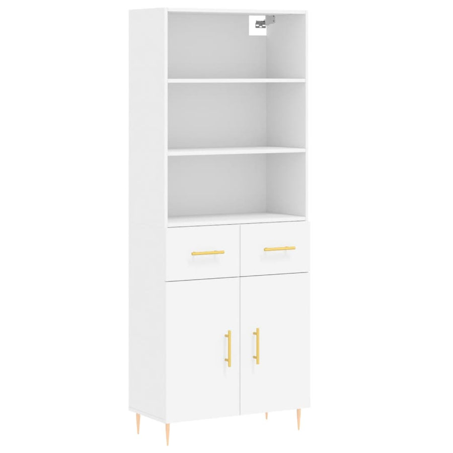 Hoge Kast 69,5X34X180 Cm Bewerkt Hout Wit